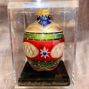 Vintage Hand-Crafted Faberge Egg Ornament, NIB